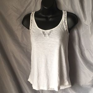 White crochet tank top blouse loose summer